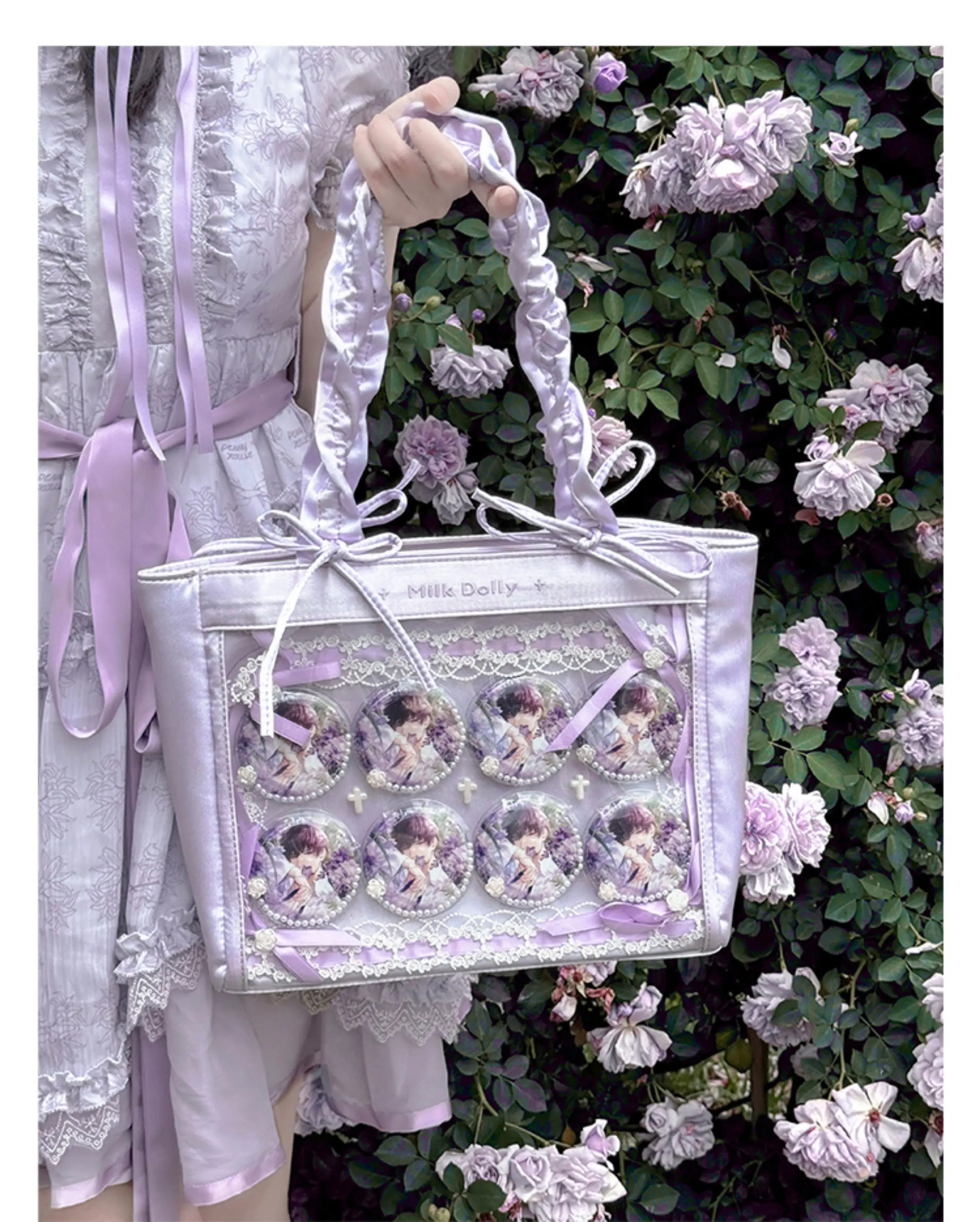 

Japanese Large-capacity Ribbon College Wind Lta Bag Baby Bags 20cm Comic-Con Two-dimensional A3 Shoulder Messenger Bag for Women