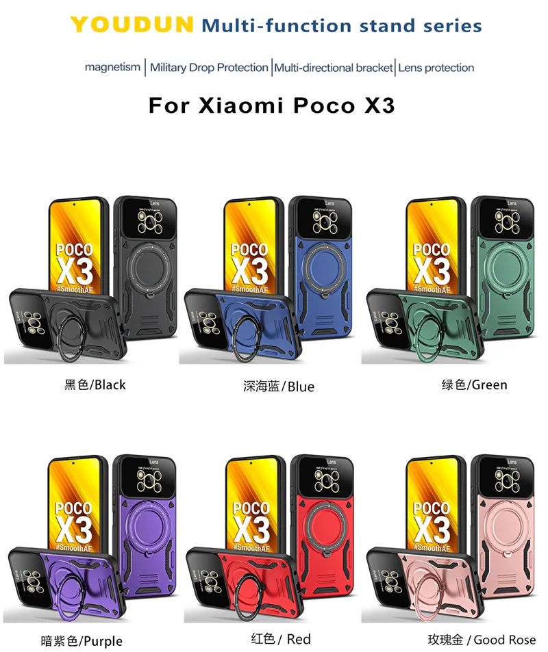 For Xiaomi Poco X3 Pro Case Magnet Ring Armor Wireless Charging Magsafe Case For Poko Poxo Pocco Little X 3 NFC X3Pro Back Cover