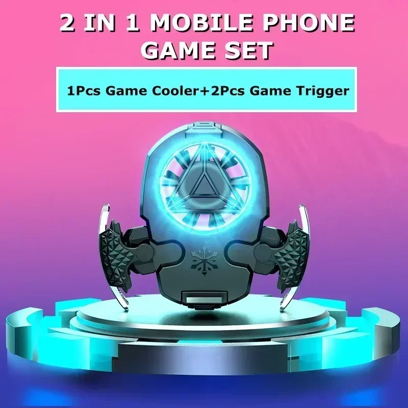 

Z02 Mobile Phone 2 in 1 ABS PUBG Game Cooler with L1R1 Key Buttons Gaming Trigger for IPhone Android Gamepad Joystick Controller