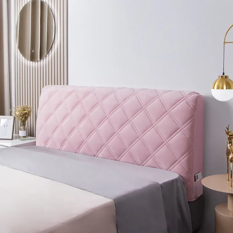 High Quality Velvet Quilted Headboard Cover All-inclusive Super Luxury Soft Thicken Short Plush Quilting Bed Head Cover