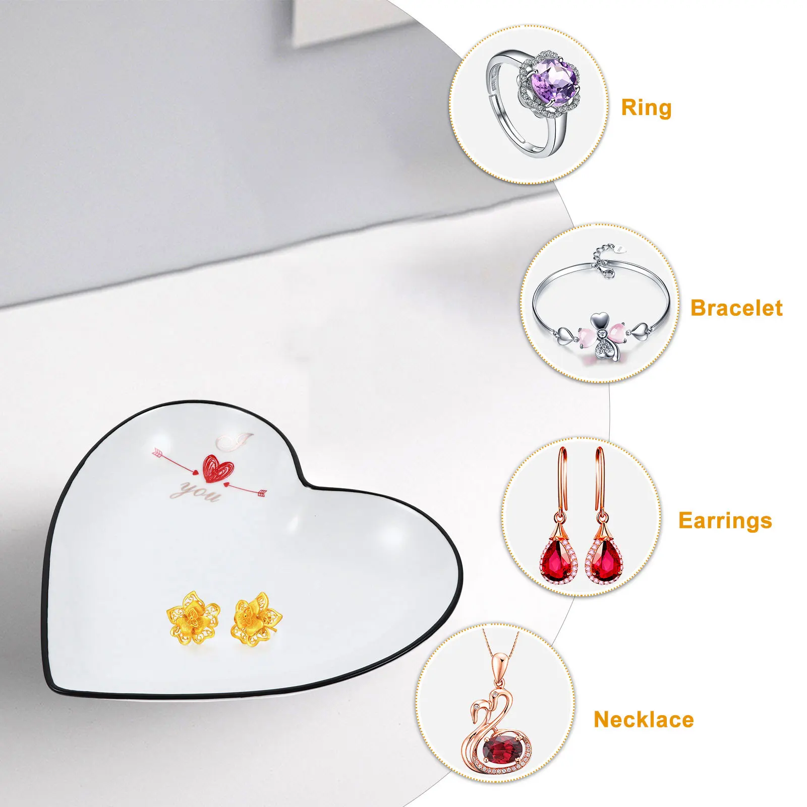 

Jewelry Tray Party Supplies Dessert Ceramic Display for Wedding Decor Candy Storage Plate Cupcake