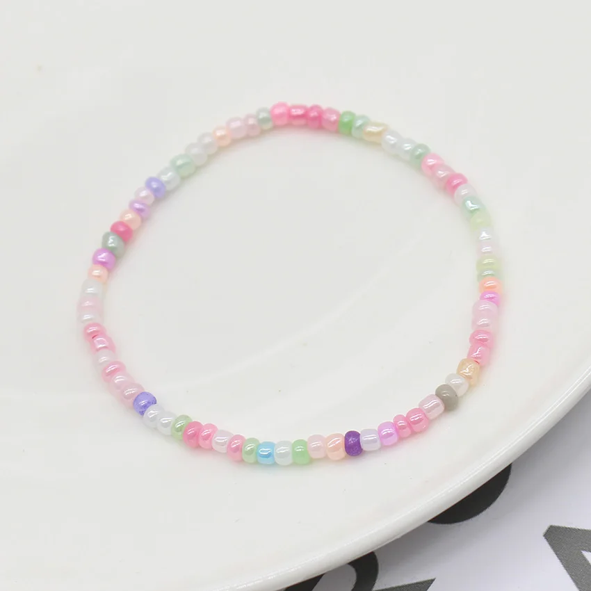 Beads Anklets for Women Summer Beach Bohemian Handmade   Colorful Elastic Anklet Bracelet Foot Leg Jewelry