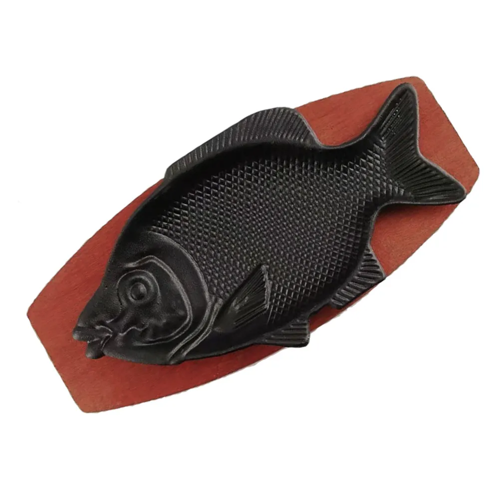 Iron Fish Plate Fish Shaped Decorative Serving Tray Metal Food Dish Snack Appetizer Plate for Restaurant Kitchen Hotel Banquet