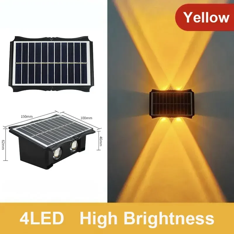 Zonne-wandlamp buiten zonne-LED-licht waterdicht op en neer lichtgevende verlichting balkon tuin tuindecoratie verlichting