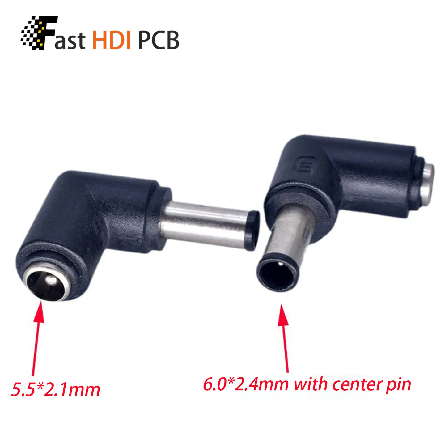 DC 5.5x2.1mm Female to 6.0x4.4mm Male Power Adapter with Center Pin 90 Degree Right Angle Laptop Charger Connector for Notebook