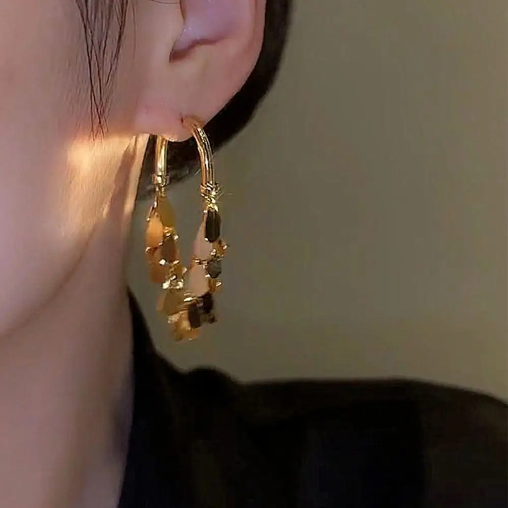 Серьги-кольца для лимфатической активности золотого цвета для похудения Серебристые серьги для похудения с лимфатическим дренажом