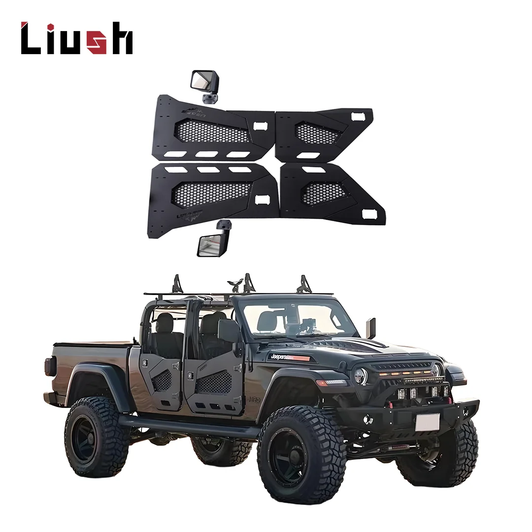 

Liush 2/4 Steel Tube Car Half Door For Jeep Wrangler Renegade 2018+ With Side Mirror SUV Car Accessories High Quality