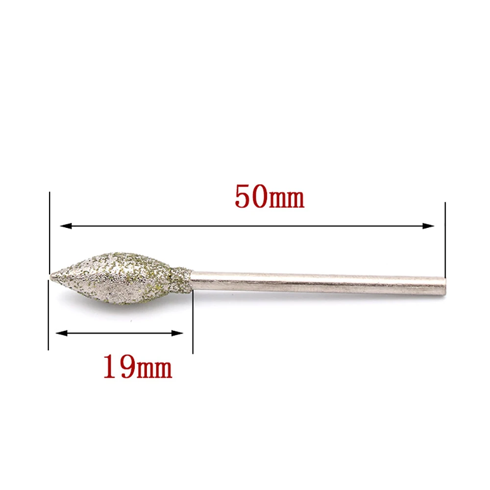 10 Pz Diamante Rettifica Testa Lucidatura J Punte Ad Ago Frese Metallo Pietra Giada Incisione Strumenti di Intaglio Per Dremel 2.35mm 3mm Gambo