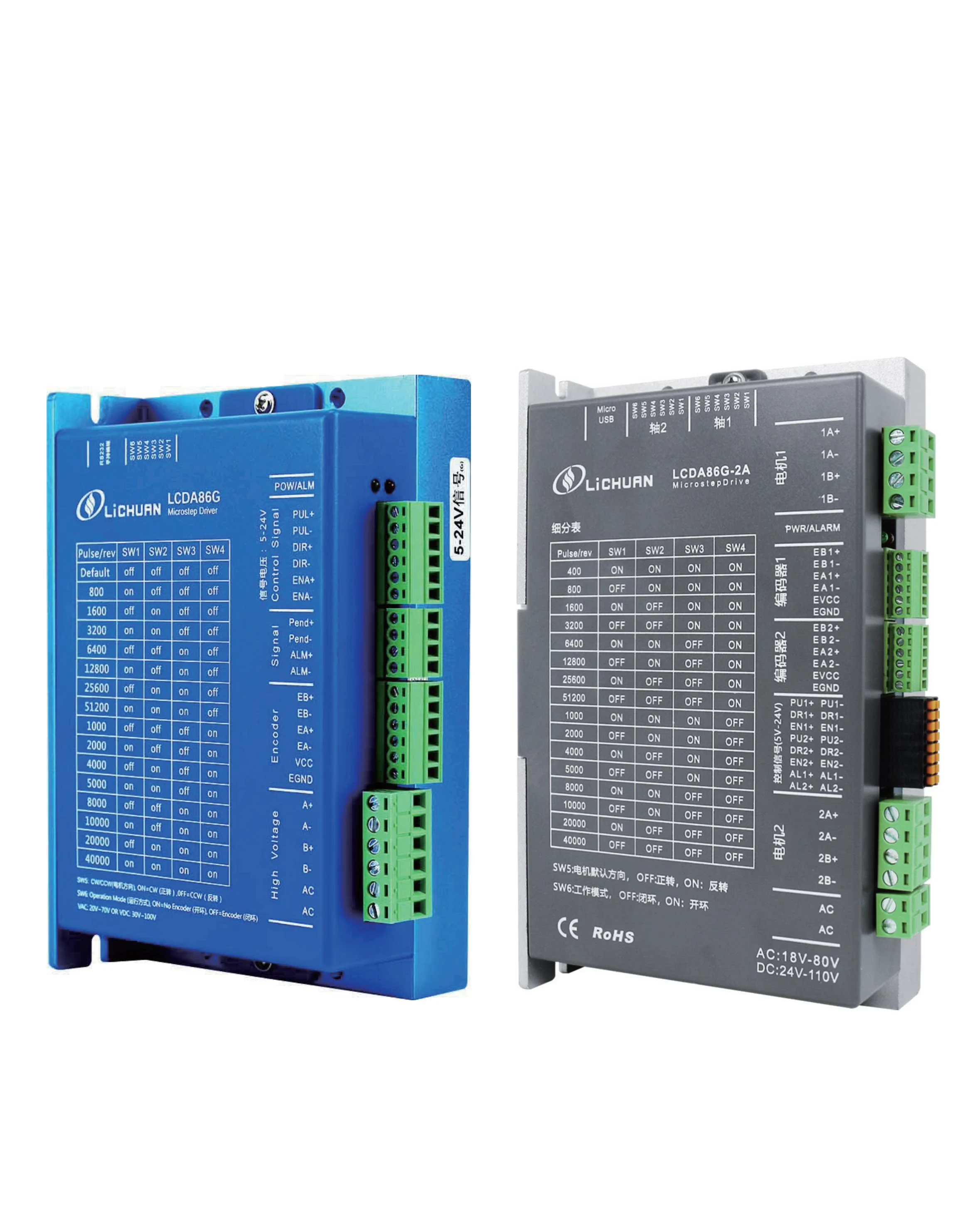 Nema34 Microstep Driver LCDA86G LCDA86G-2A 2 Axis Pluse DC24V~110V AC18V-80V Closed-Loop Servo Driver