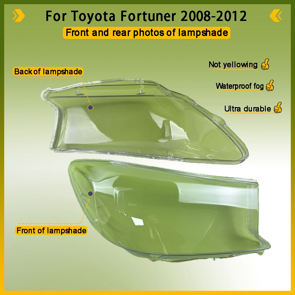 For Toyota Fortuner 2008 - 2012 NEW Replacement Clear Headlamp Headlight Lens Transparent Headlamp Shell Car Accessories