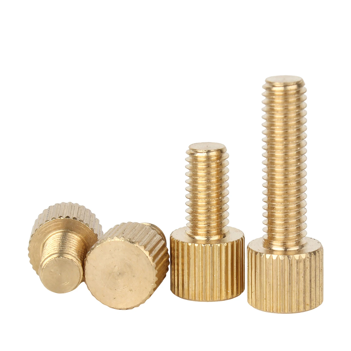 2PCS Brass Single Head Hand Screw M3 M4 M5 M6 Hand Tighten Knurled Screws Decoration Screw