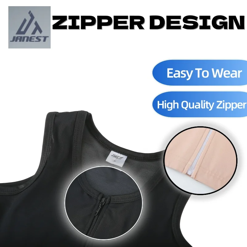 Central Zipper Chest Binder Front Bandage Breast Binder FTM Trans Binder Lesbian Binder Tomboy Corset For Women