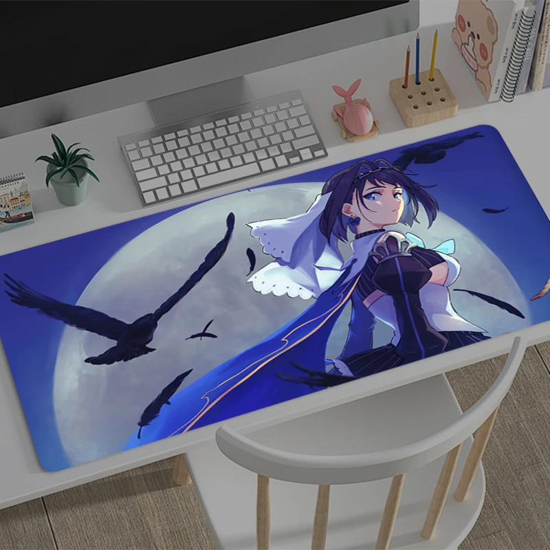 

Mouse Pad big Hololive Ouro Kronii Gamer Keyboard Mat Pads Gaming Desk Protector Laptops Mousepad Deskmat PC HD game Mousepad