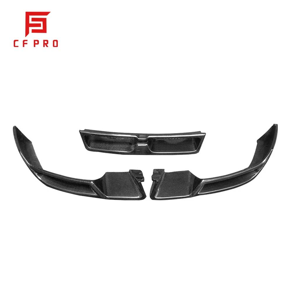 3pcs/set Real Carbon Fiber for BMW X6 Front Bumper Lower Lip M LD Style Diffuser Spoiler Splitter Body Kit