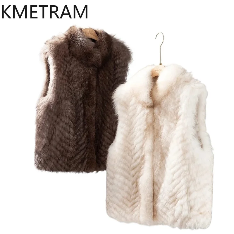 เสื้อกั๊กขนสุนัขจิ้งจอกแท้ 100% เสื้อคลุมขนสัตว์แท้สำหรับผู้หญิง หรูหรา แขนกุด เสื้อโค้ทขนสัตว์คุณภาพสูงสำหรับผู้หญิง เสื้อผ้าฤดูหนาว เสื้อกั๊กสั้น 2025 шуба женская