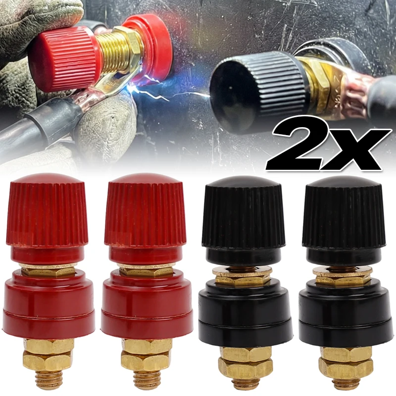 

6mm Brass Stud Advanced Remote Battery Power Terminal Block Connector Terminal Kit Black/Red New Car Inverter Terminal Block