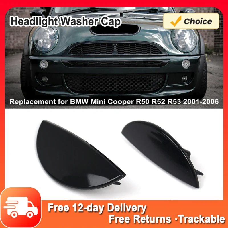 Tapa de arandela de Faro, lado izquierdo/derecho para BMW Mini Cooper R50, R52, R53, 2001-2006, boquilla de arandela de Faro, Material ABS