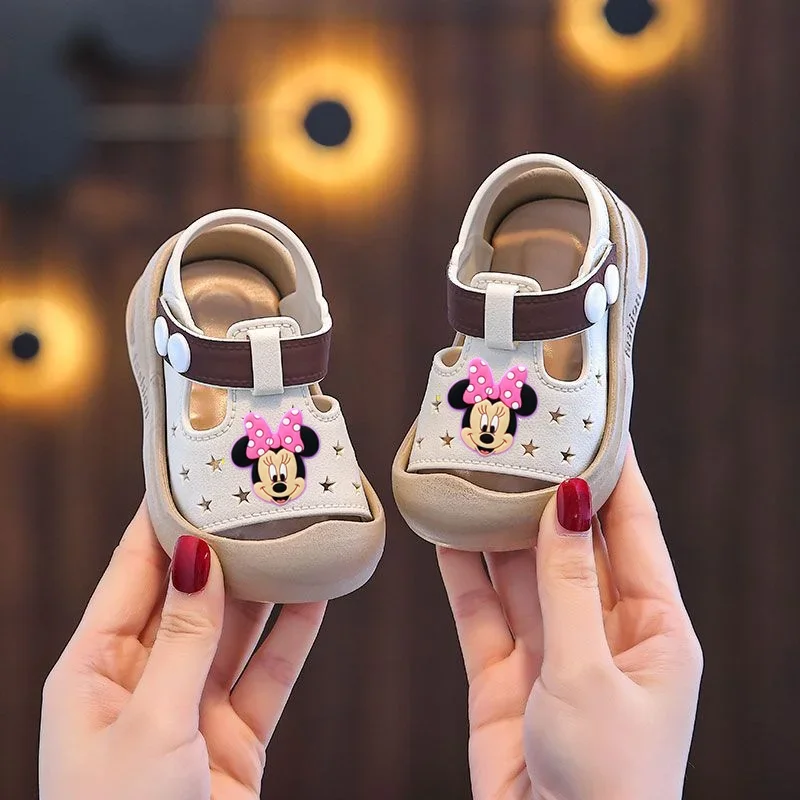 

Disney Mickey Mouse Toddler Shoes Soft Sole Boys and Girls Baby Sandals Non-slip Summer Breathable slippers