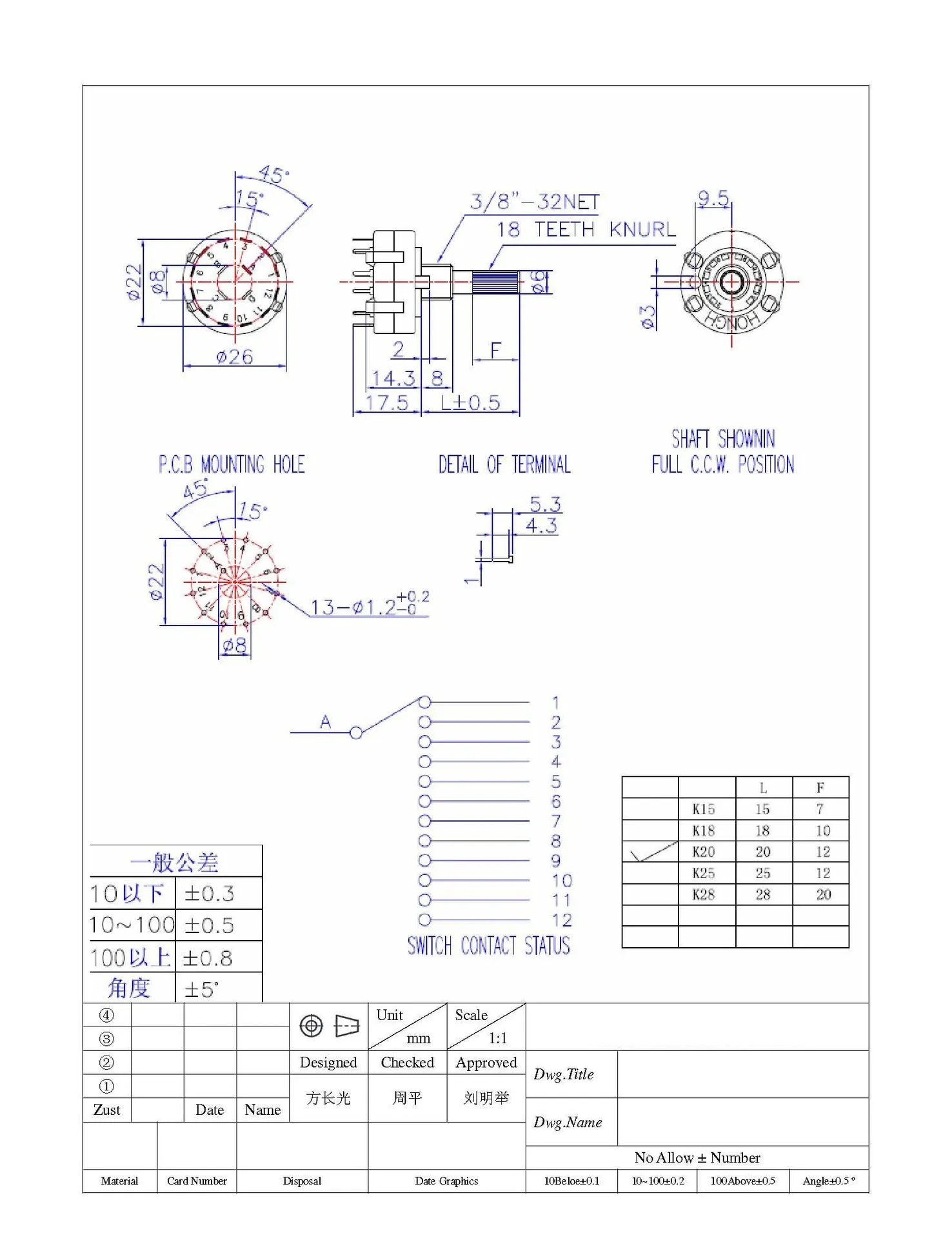 Hot RS26 1 Pole Position 12 Selectable Band Rotary Channel Selector Switch Single Deck Rotary Switch Band Selector High-quality