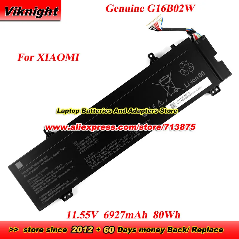 

Genuine G16B02W Battery 11.55V 6927mAh 80Wh 3ICP5/64/80-2 for Xiaomi Redmi G 2021 AMD Ryzen Edition RMG2102-AB laptop Battery