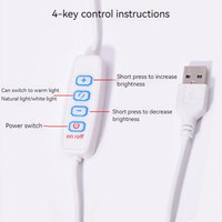 Half Moon Light for Nail Desk with 3 Color Modes LED Nail Light Nail Desk Lamp for Manicure Salon