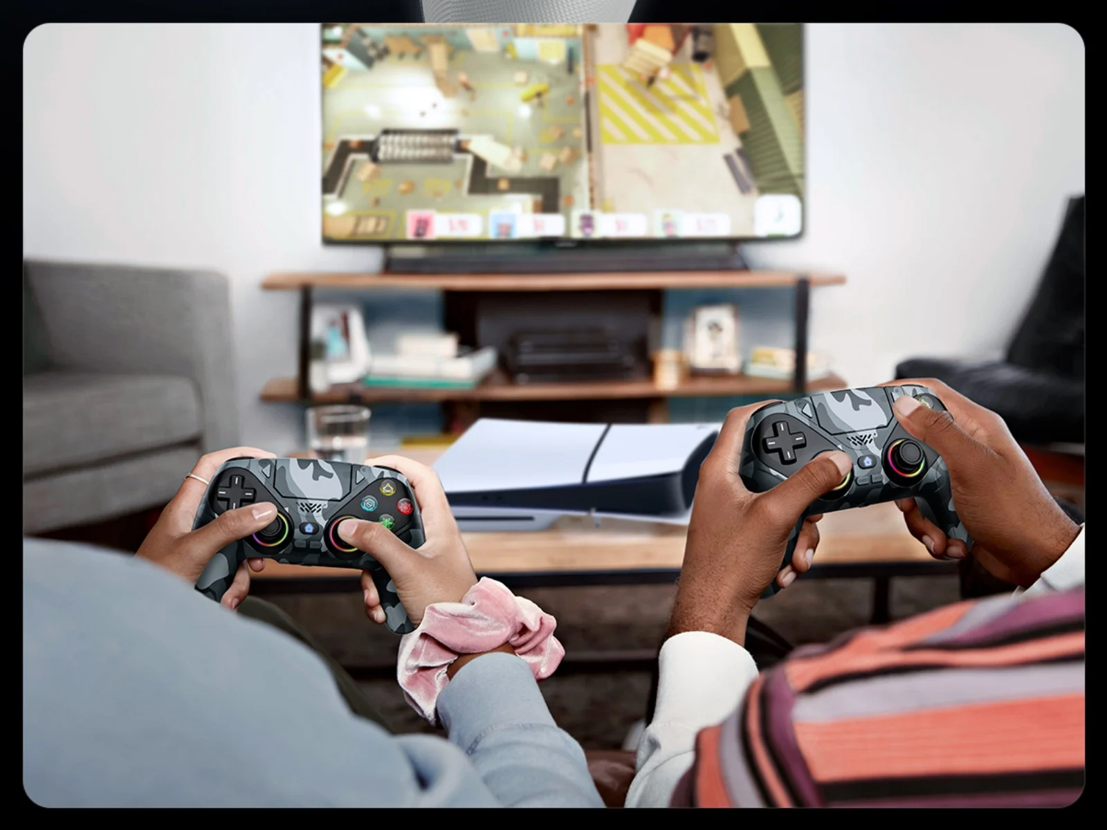 Controller für PS5/PlayStation 5 Pro/Slim/PC, kabellose Gamepads, RGB-Hall-Effekt, kein Drift, Spiel-Joystick mit Dual-Vibration, Marco/Turbo-Funktion – Detail 34