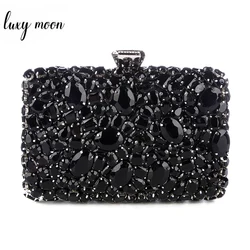 Women Clutch Evening Bag Beaded Crystal Lady Wedding Purse Rhinestones Handbags Silver Black Evening Clutch Bags for Women