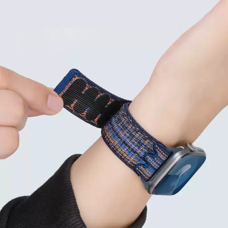 Embroidered Sport Loop Nylon Band For Apple Watch Series 11 10 9 8 7 6 5 SE Ultra Fits 49-38mm Durable Sweatproof Quick Dry Men
