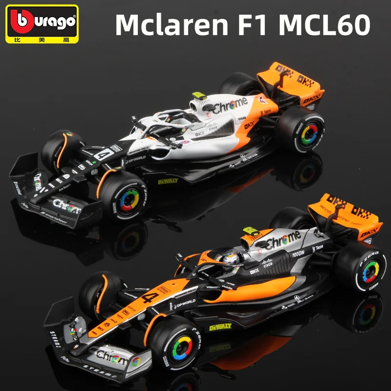 Bburago 1:43 Mclaren F1 MCL60  2023  #4 Lando Norris #81 Oscar Piastri Alloy Car Die Cast Model Formula Racing Toy Collectible