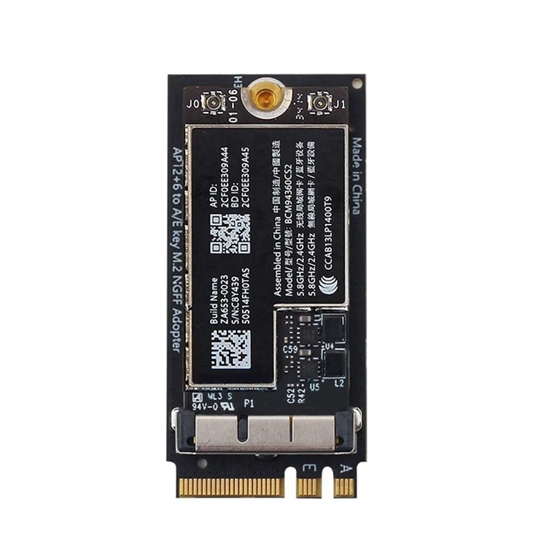 BCM94360CS2 NGFF M.2 Key A/E Adapter Card WIFI BT 4.0 802.11Ac Card For 11Inch A1465 13Inch A1466