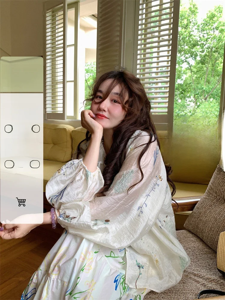 

Lightweight Shirt Women's Elegant Unique Fashionable Spring 2026 Complete Set French Style Loose Fit Long Sleeve Printed