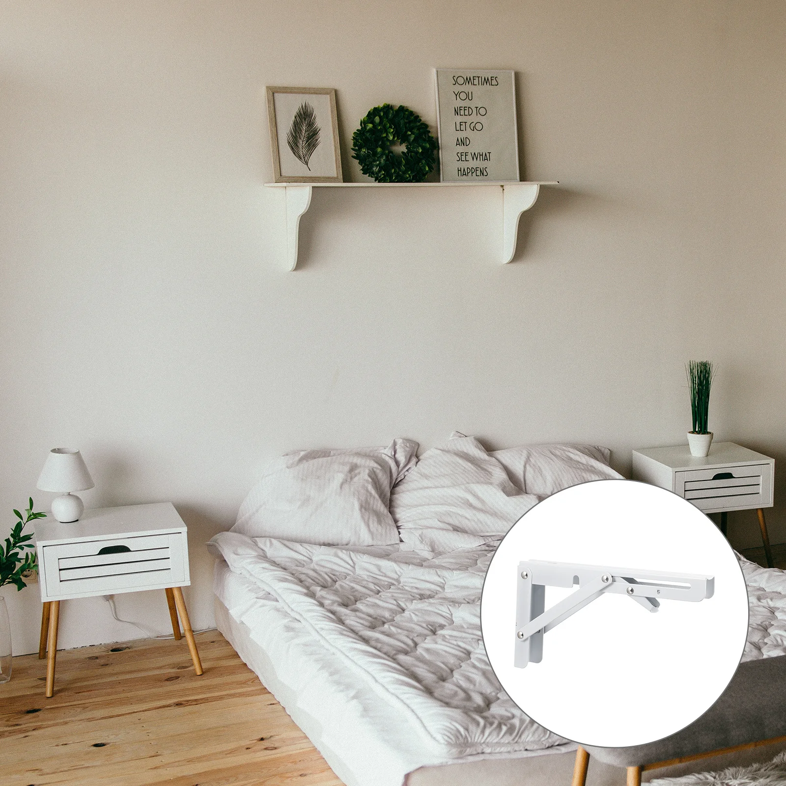 

2Pcs 8 Inch Wall Mounted Shelf Bracket Stainless Steel Folding Supports Space Saving Design Folding Shelf Brackets