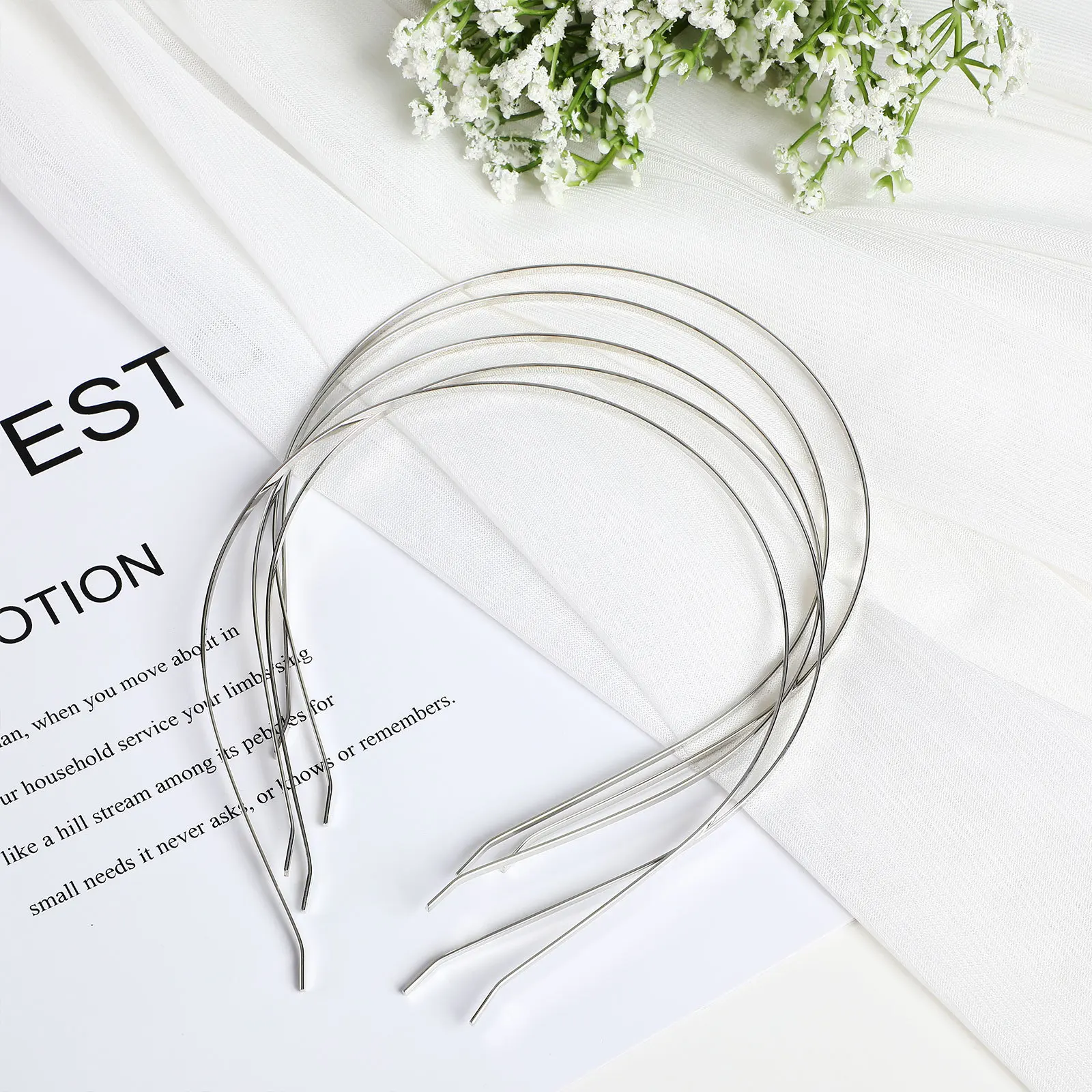 

10Pcs Stainless Steel Headband for Girls Women Hard Metal Hairband Smooth Lightweight Party Supplies Makeup Hair Styling Tool