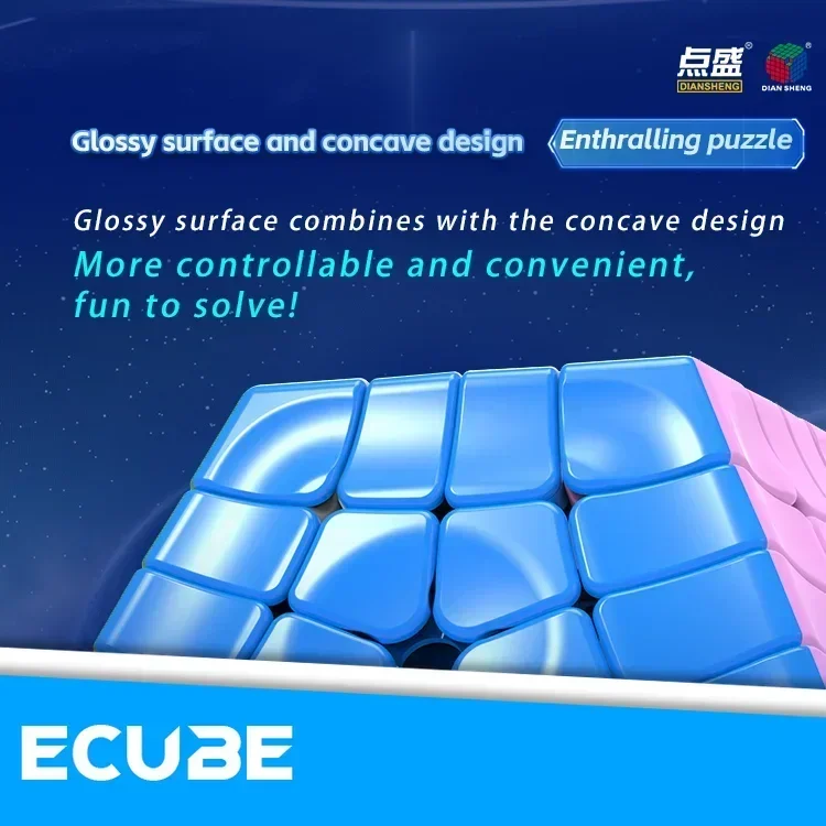 [ECube] DianSheng Galaxy Master Kilominx 4x4 Megaminx 4x4x4 المكعب السحري المغناطيسي بدون ملصقات Cubo Dodecahedron لغز السرعة