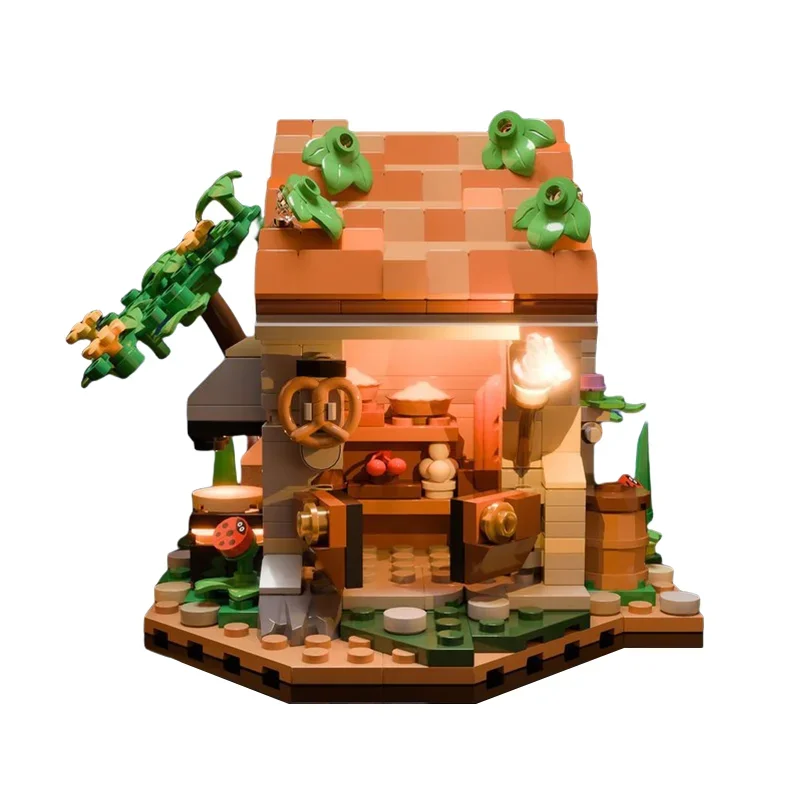 311 Juguete de bloques de construcción MOC Modelos de panadería medievales, un juego de juguetes de ensamblaje creativo DIY adecuado para todos los entusiastas de la arquitectura