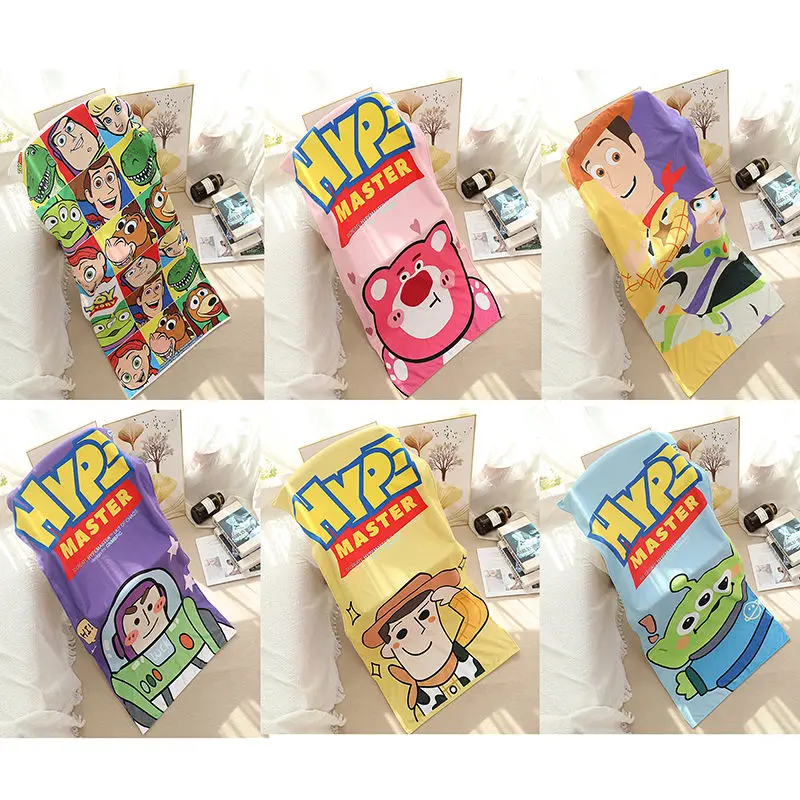 Toy Story Buzz Lightyear Woody Lotso Alien Men's and Women's Personalized Creative Cute Cartoon Printed Microfiber Bath Towel