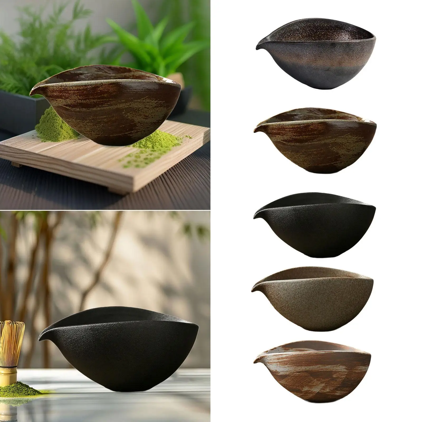 

Porcelain Matcha Bowl 180ml Matcha Accessory Traditional Pouring Spout