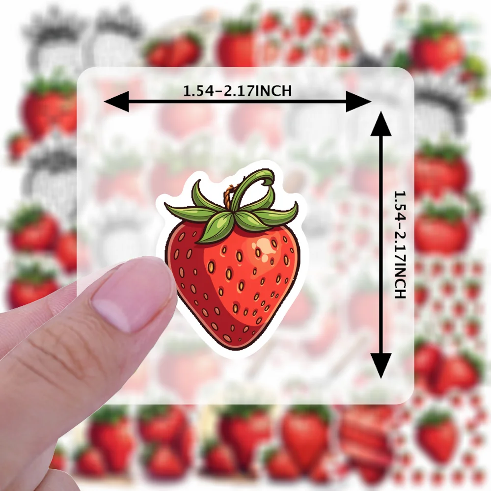 50pcs Decals  Colorful Fruit Stickers Notebook Stickers Water Bottle Stickers for Gift Giving Decoration Scrapbook