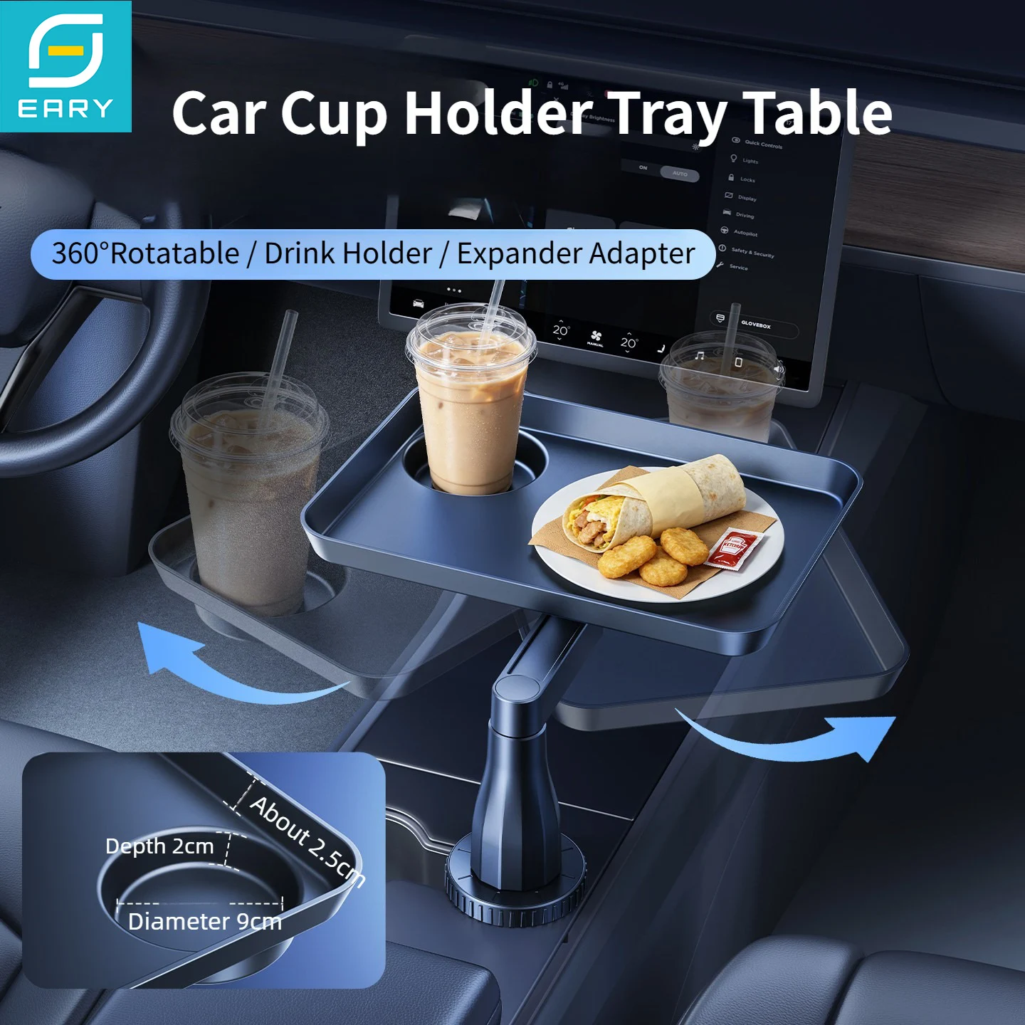 Travel Accessories For Road Trip - Eary Universele Auto Bekerhouder Tafeltje met
