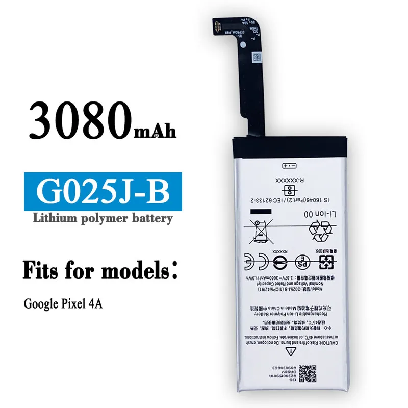 Original 3080mAh G025J-B Battery For HTC Google Pixel 4A 4G Li-ion Polymer Battery Original Core