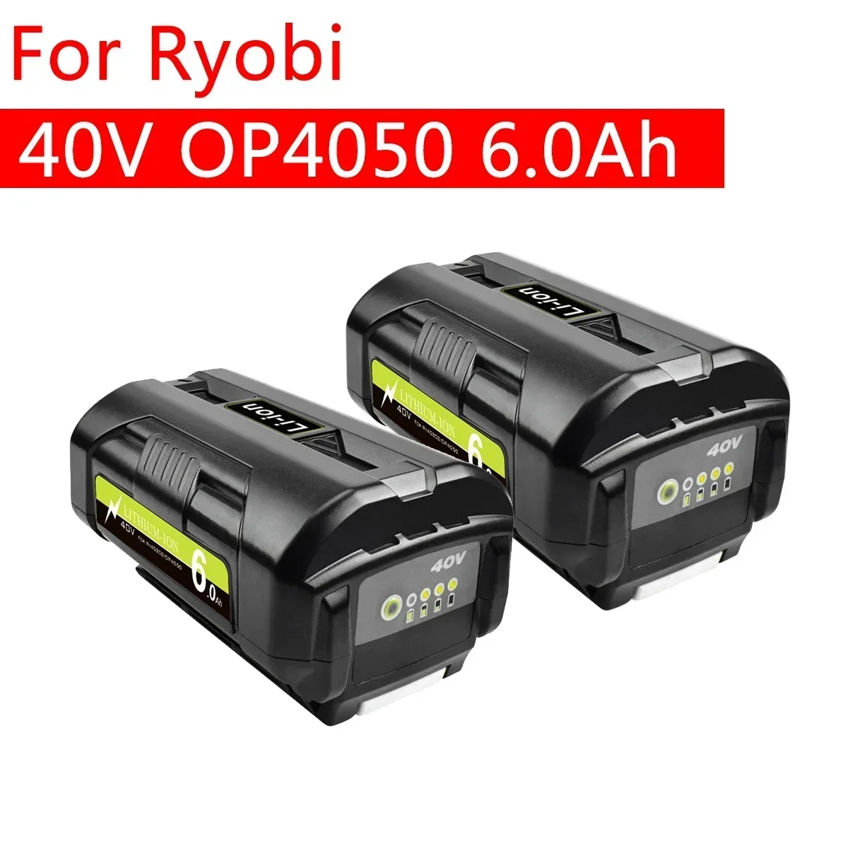 For 40V Ryobi 6.0Ah Li-Ion Rechargeable Battery For RY40502 RY40200 40V Cordless Power Tools Battery OP4050 OP4026 OP40401