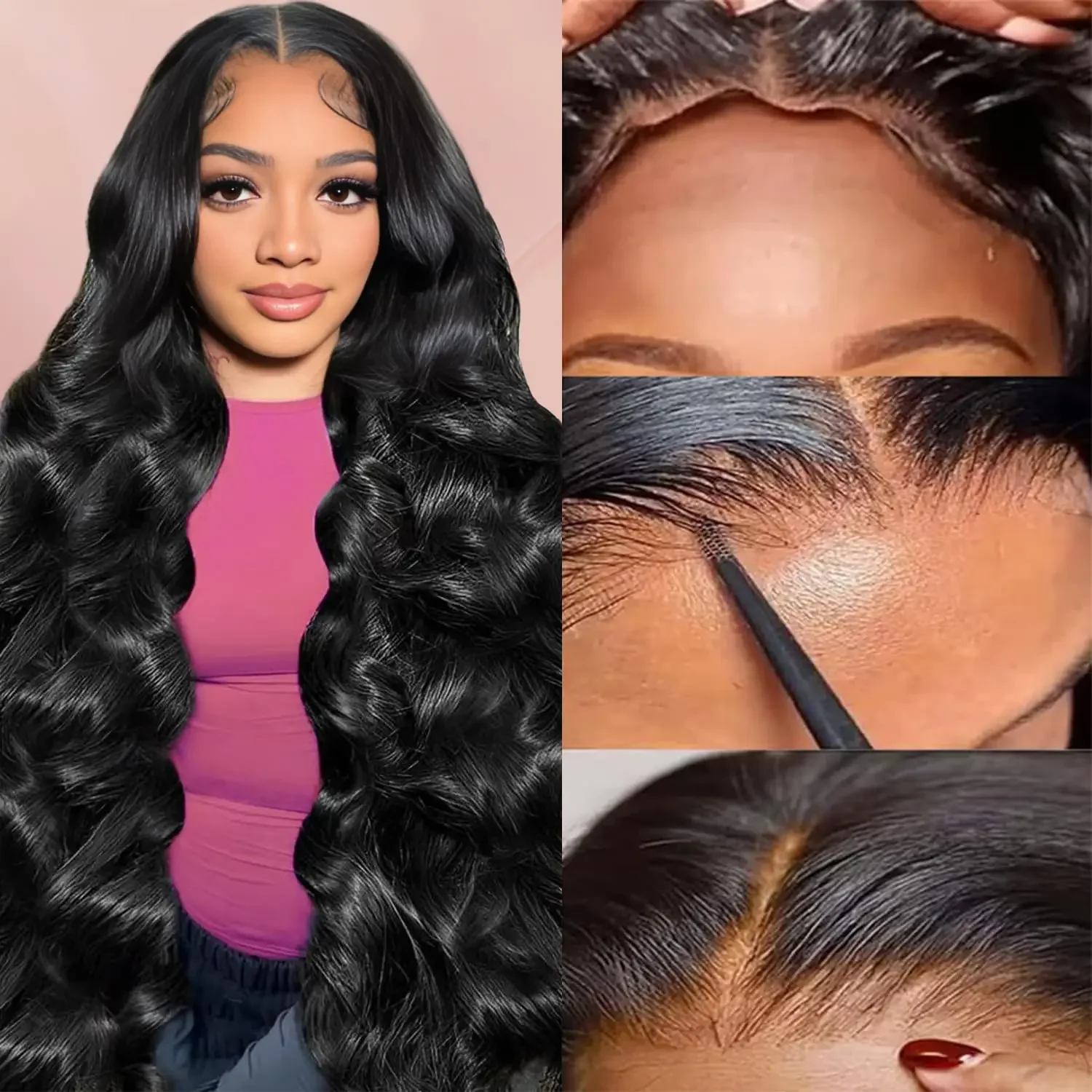 Body Wave Human Hair Glueless Wigs 180% 6x4 Lace Closure Wig Pre Cut 34 36 38Inch Easy Wear Brazilian Beginner Friendly MYLOCKME