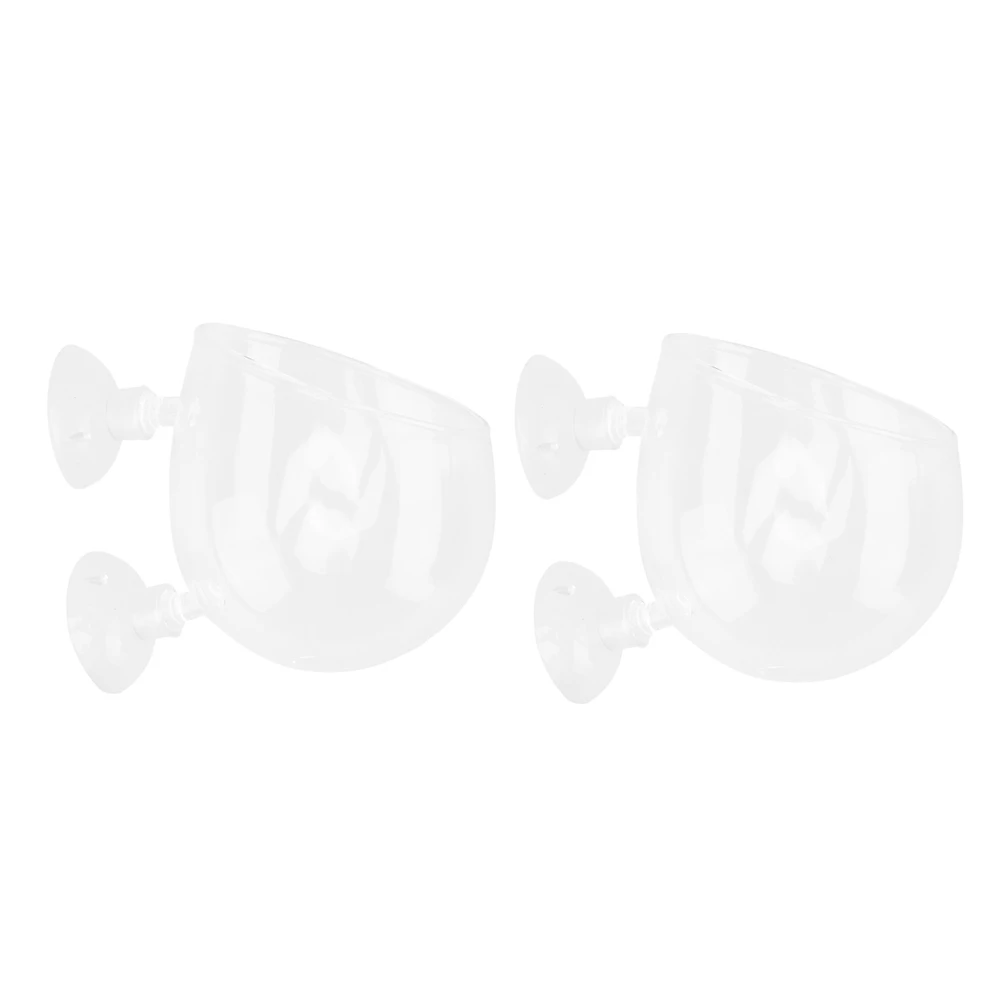 

2 Pcs Fish Tank Water Plant Basin Grass Cultivate Cup Glass Aquatic Pot Vase Suction