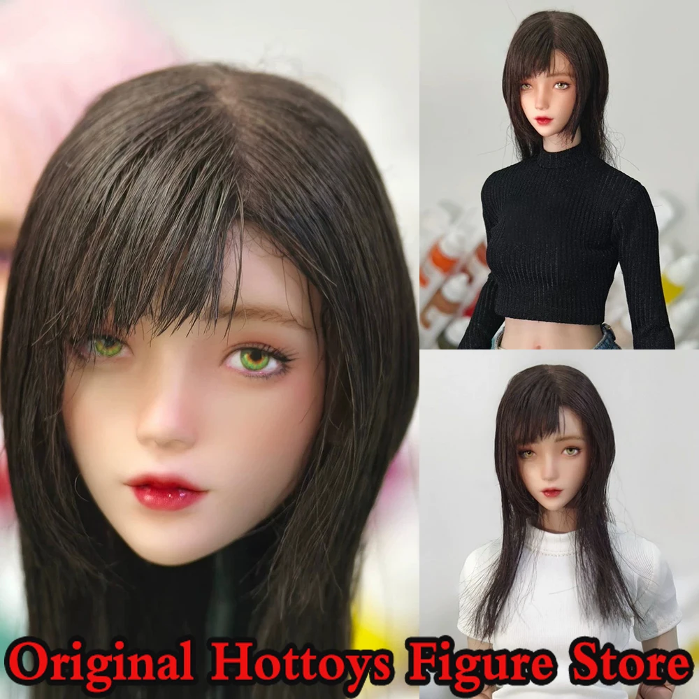 

1/6 Scale Female Soldier Head Sculpture Pure Girl Mini Handmade Bald Head Carving For 12-inches Action Figure Model Doll Toys