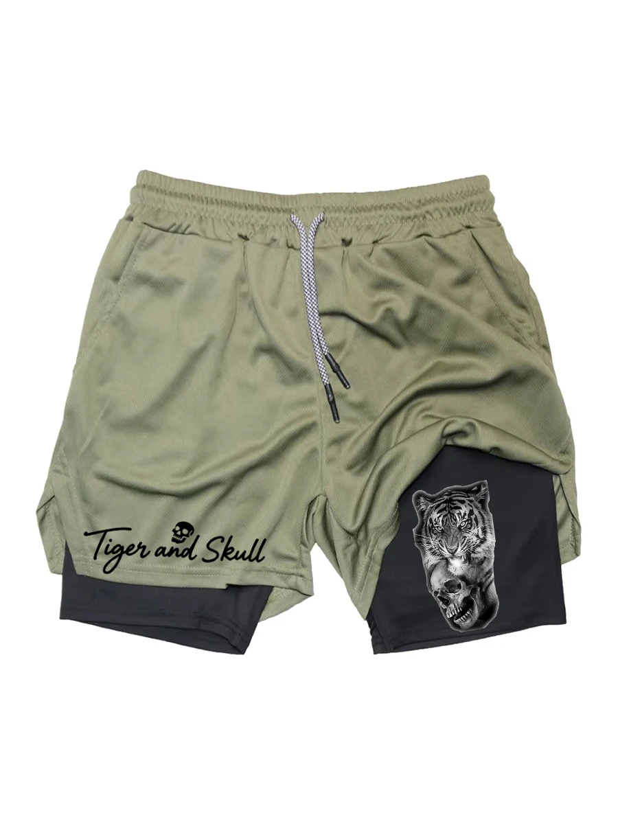 กางเกงวิ่งขาสั้นผู้ชายแบบ 2 in 1 |   มีช่องใส่โทรศัพท์และห่วงแขวนผ้าขนหนู แห้งเร็ว RL000721