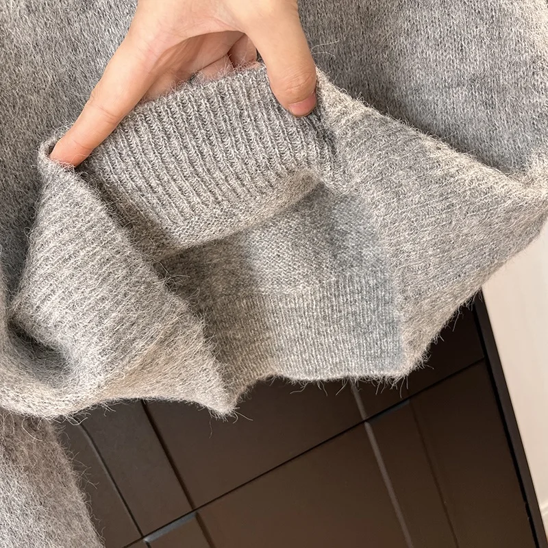 Nordic American Design ort Strickpullover Damen Loose Fit Oulder Insert Flip One Oulder Neline Herbst Winter Swe...