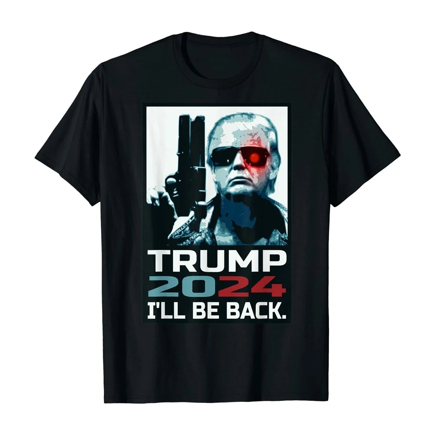 2024 I'll Be Back. Donald Trump 2024 Election Voter Supporters Gift T Shirt. High Quality Cotton, Breathable Top, Casual T-shirt