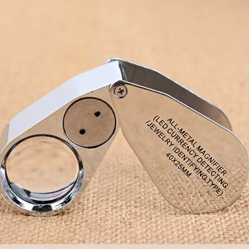 High Magnification Jewellery Magnifier Antique Appreciation Handheld With Led Money Inspection Light 40x Pocket Magnifier