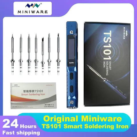 MINIWARE TS101 디지털 디스플레이 전기 납땜 인두 고전력 용접 펜 내부 난방 가정용 용접 수리 키트