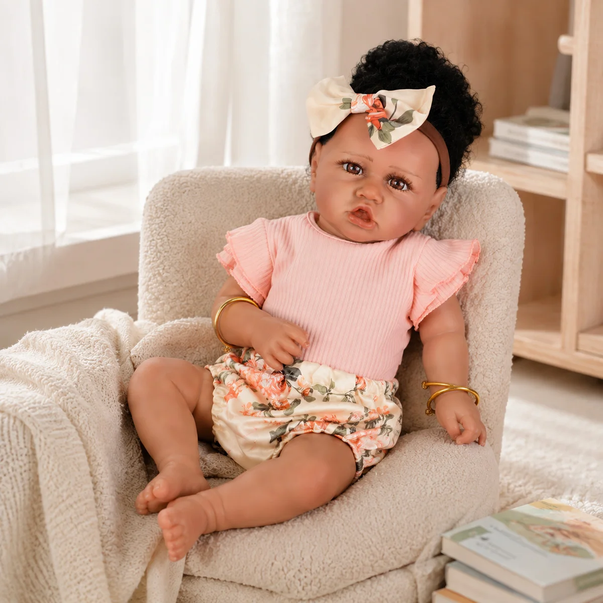 50CM Realistic Reborn Doll Sweet Kids Plaything Hand‑Finished Lifelike Newborn Shape Art Toy Birthday Holiday Surprise Present